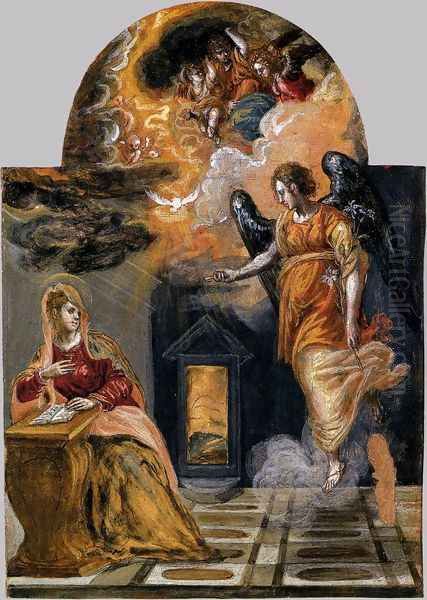 Annunciation 1568 Oil Painting by El Greco (Domenikos Theotokopoulos)