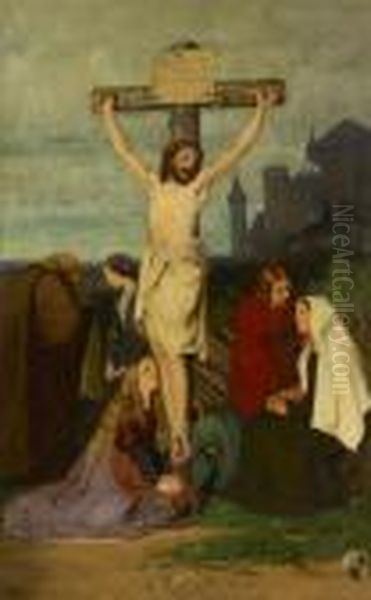 Christus Am Kreuz Oil Painting by Eduard Von Gebhardt