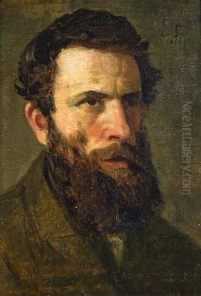 Bildnis Eines Mannes Oil Painting by Eduard Von Gebhardt