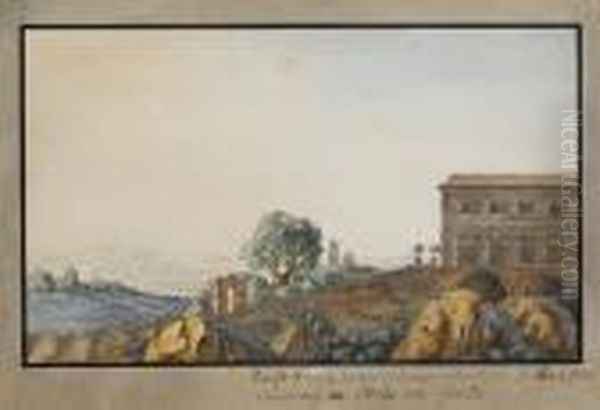 Romische Villa Mit Ausblick Auf Die Campagna Oil Painting by Johann Wolfgang von Goethe