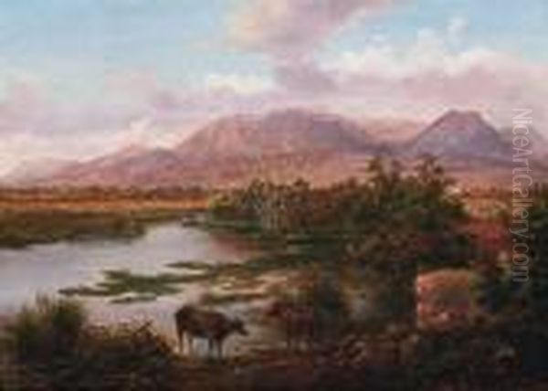 Marsh Near Paestum Oil Painting by Eugene von Guerard