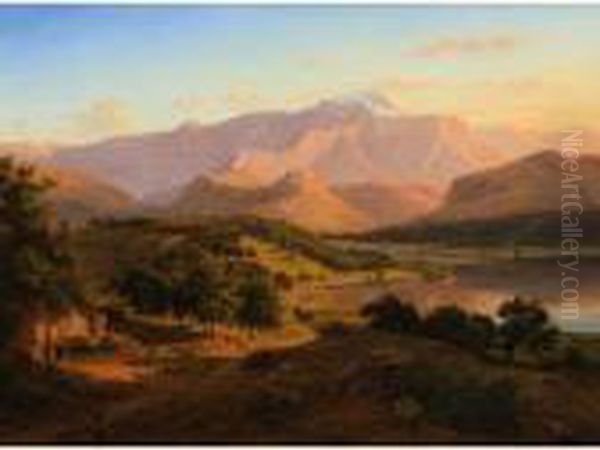 Italian Landscape Oil Painting by Eugene von Guerard