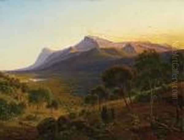 Mount William As Seen From Mount Dryden In The Grampians, Victoria Oil Painting by Eugene von Guerard