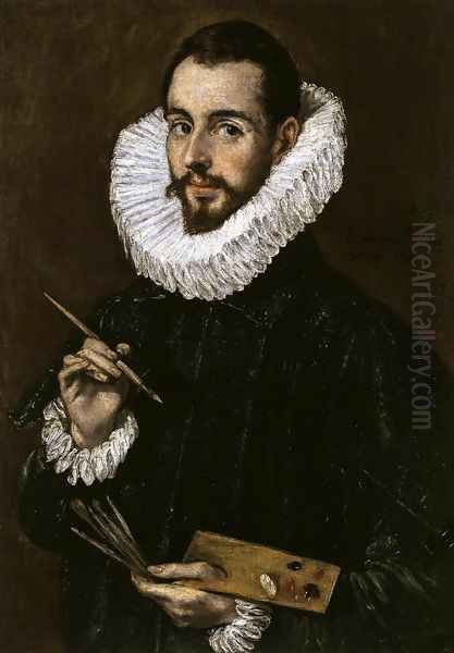 Portrait of the Artist's Son Jorge Manuel Theotokopoulos c. 1603 Oil Painting by El Greco (Domenikos Theotokopoulos)