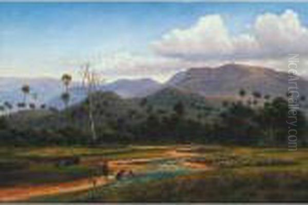 Mountain Scenery Near Jamberoo, New South Wales Oil Painting by Eugene von Guerard