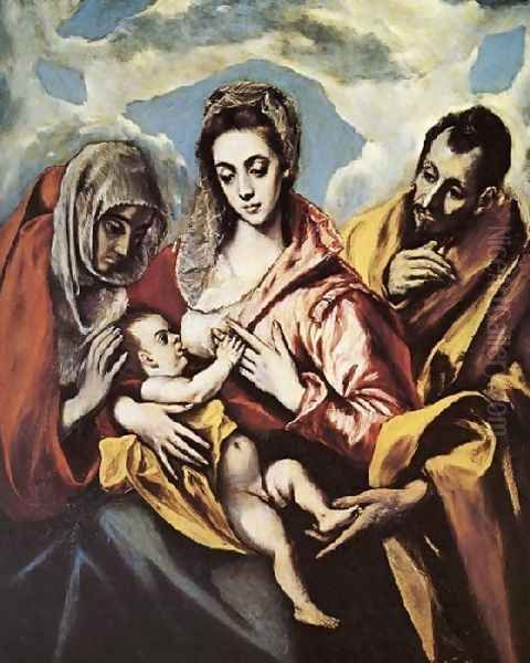 Holy Family (The Virgin of the Good Milk) 1594-1604 Oil Painting by El Greco (Domenikos Theotokopoulos)