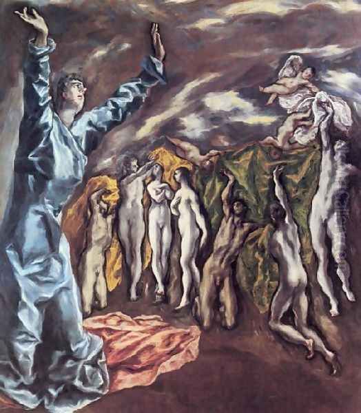 Fifth Seal Of The Apocalypse Oil Painting by El Greco (Domenikos Theotokopoulos)