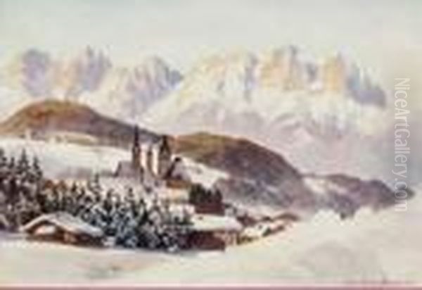 Kitzbuhel Oil Painting by Eduard, Freiherr Von Handel-Mazetti