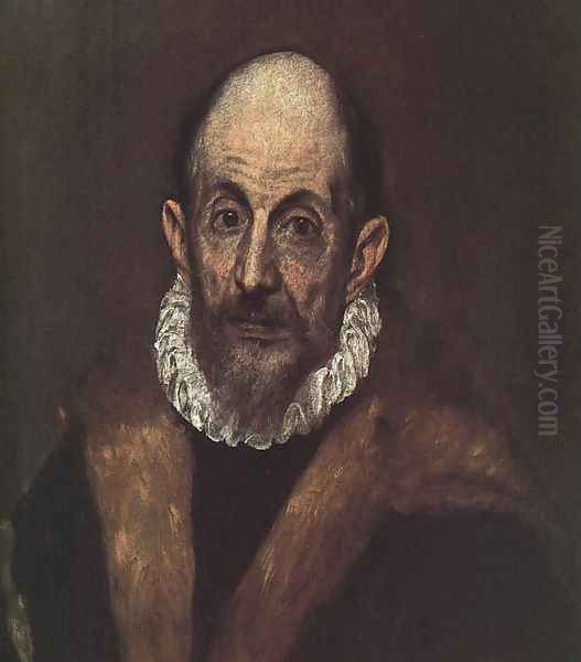 Self-Portrait 1604 Oil Painting by El Greco (Domenikos Theotokopoulos)