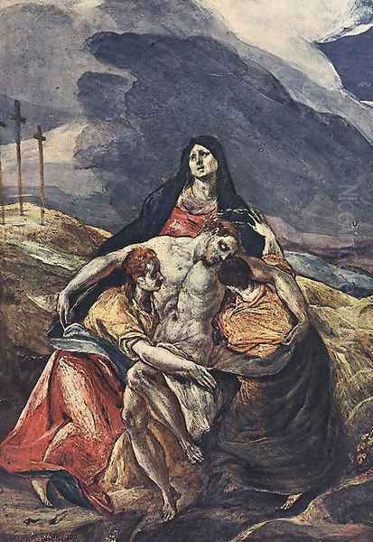 The Pietà (The Lamentation of Christ) Oil Painting by El Greco (Domenikos Theotokopoulos)