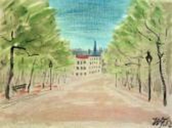 Strasse Im Fruhling Oil Painting by Werner Von Heldt