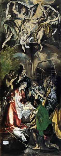 Adoration of the Shepherds 1596-1600 Oil Painting by El Greco (Domenikos Theotokopoulos)