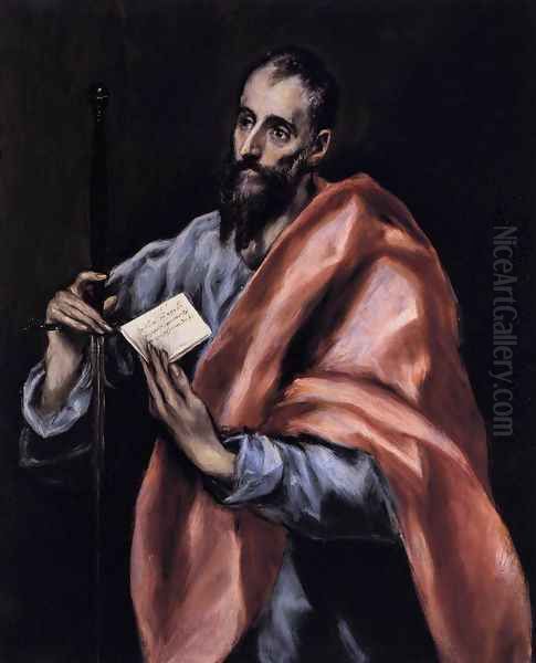 Apostle St Paul 1610-14 Oil Painting by El Greco (Domenikos Theotokopoulos)