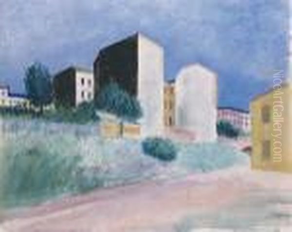 Berliner Vorstadthauser Oil Painting by Werner Von Heldt