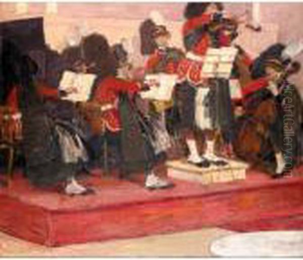 The Scotts Guards Band Oil Painting by Gosta Von Hennigs