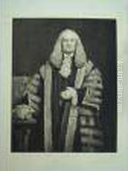 Portrait Of A Legal Gentleman In Robes And Wig Oil Painting by Sir Hubert von Herkomer