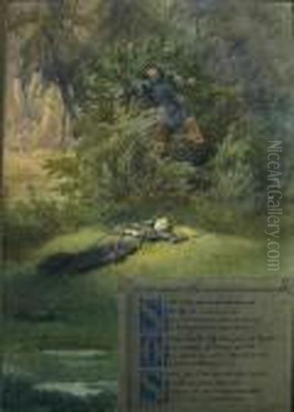 The Sleeping Maiden Oil Painting by Sir Hubert von Herkomer