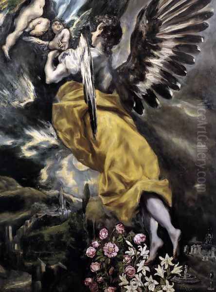 The Virgin of the Immaculate Conception (detail 2) 1608-13 Oil Painting by El Greco (Domenikos Theotokopoulos)