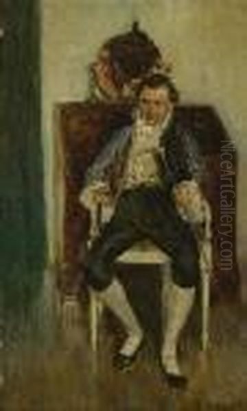 Sitzender Kavalier Oil Painting by Sir Hubert von Herkomer