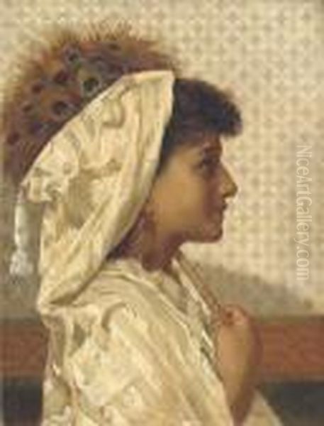 A Moorish Girl Oil Painting by Sir Hubert von Herkomer