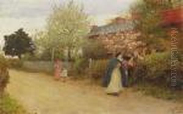 Our Village Nurse Oil Painting by Sir Hubert von Herkomer