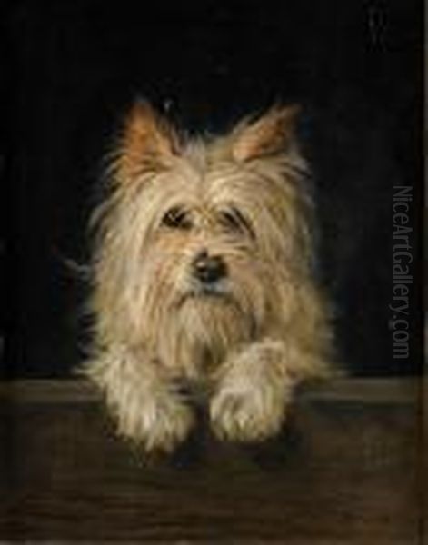 Westie Oil Painting by Johan Gustav Von Holst