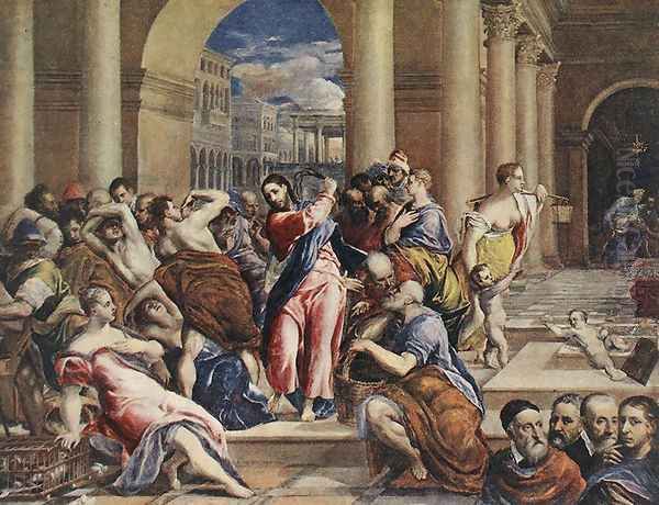 Christ Driving The Traders From The Temple Oil Painting by El Greco (Domenikos Theotokopoulos)