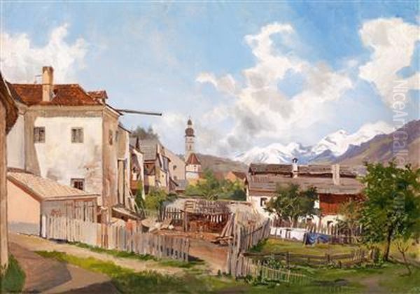 Dorf In Tirol Oil Painting by Theodor von Hormann