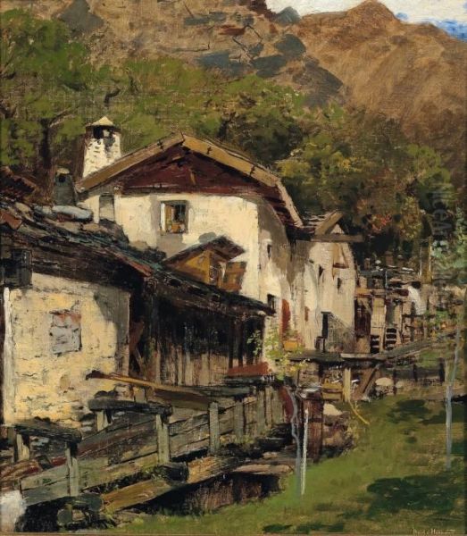 Mulino In Montagna Oil Painting by Theodor von Hormann