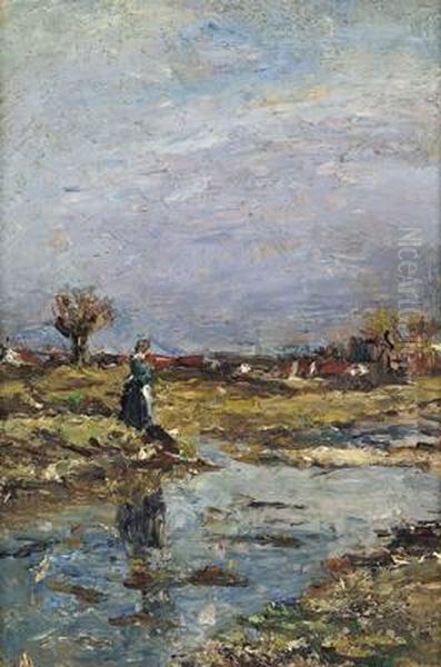 Herbstlandschaft Oil Painting by Theodor von Hormann