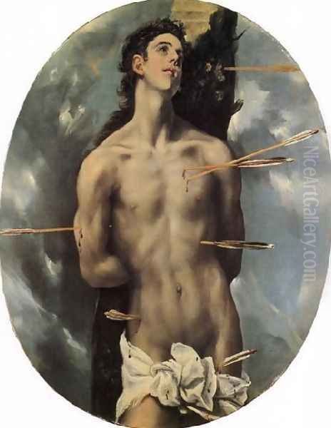 St Sebastian Ii Oil Painting by El Greco (Domenikos Theotokopoulos)