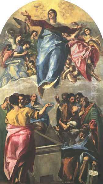 Assumption of the Virgin Oil Painting by El Greco (Domenikos Theotokopoulos)