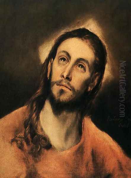 Christ 1590-95 Oil Painting by El Greco (Domenikos Theotokopoulos)