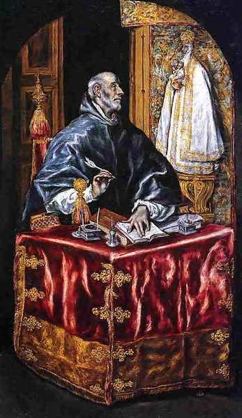 Saint Ildefonso Oil Painting by El Greco (Domenikos Theotokopoulos)