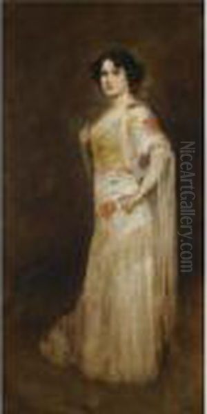 Die Spanierin (spanish Lady) Oil Painting by Friedrich August von Kaulbach