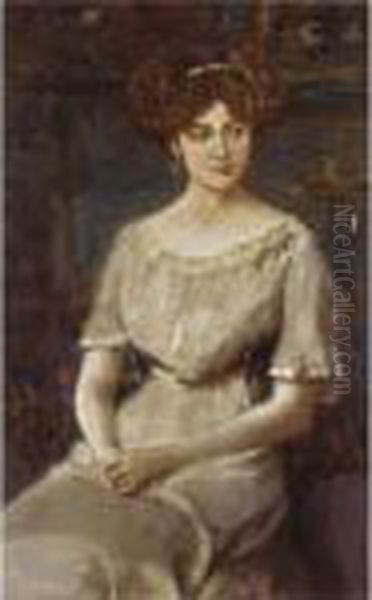 Portrait Of Elisabeth Von Wichmann Oil Painting by Albert von Keller