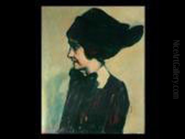 Portrait Einer Jungen Frau Oil Painting by Albert von Keller