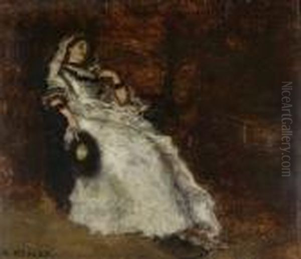 Bildnis Von Frau M. L. Oil Painting by Albert von Keller