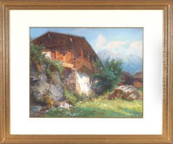 Bauernhaus Bei Graz Oil Painting by Ernestine Von Kirchsberg