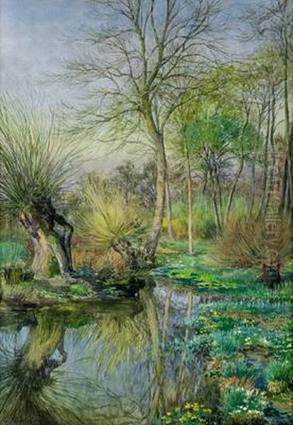 Aulandschaft Oil Painting by Ernestine Von Kirchsberg