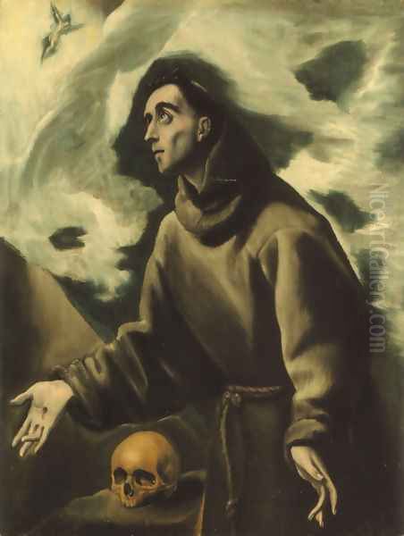 Saint Francis Receiving the Stigmata 1585-90 Oil Painting by El Greco (Domenikos Theotokopoulos)