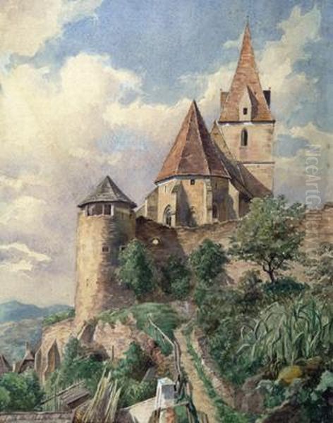 Weissenkirchen An Der Donau Oil Painting by Ernestine Von Kirchsberg