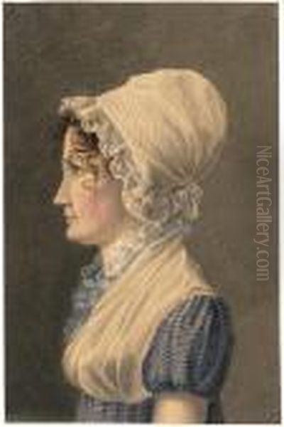 Bildnis Einer Jungen Frau Im Profil Nach Links Oil Painting by Wilhelm Alexander W. Von Kobell