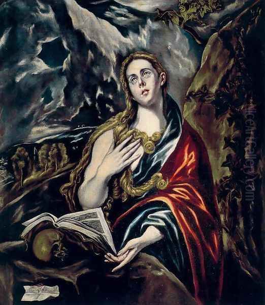 Penitent Magdalen 1605-10 Oil Painting by El Greco (Domenikos Theotokopoulos)