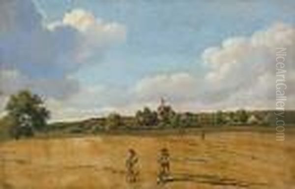 Schloss Emming Bei
 Eresing Oil Painting by Wilhelm Alexander W. Von Kobell