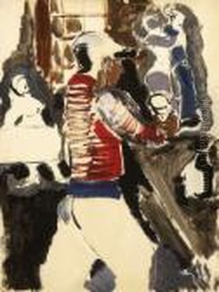 Jockey Au Bar. Oil Painting by Helmut Hugel Von Kolle