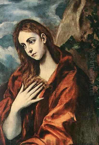 Penitent Magdalene Oil Painting by El Greco (Domenikos Theotokopoulos)