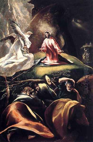 The Agony in the Garden c. 1608 Oil Painting by El Greco (Domenikos Theotokopoulos)