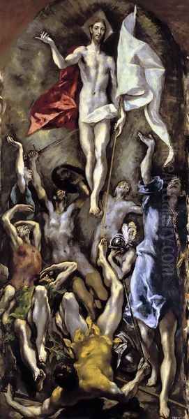 The Resurrection 1596-1600 Oil Painting by El Greco (Domenikos Theotokopoulos)