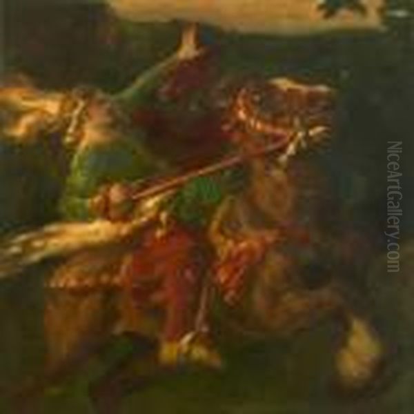 Mythological Scenery Oil Painting by Hans von Marees